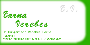 barna verebes business card